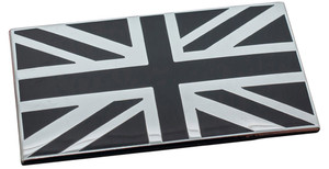 Union Jack Exterior Badge, Black & Chrome, 2 X 1.14 Inches (DA7637) Union Jack Exterior Badge, Black & Chrome, 2 X 1.14 Inches (DA7637)