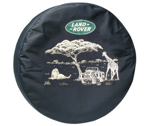 Genuine Wheel Cover LRN50245 For Spare Tire With Land Rover Logo (Safari Scene Design) For Land Rover Discovery I And Discovery Series II (LRN50245G)