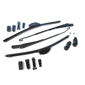 Wiper Arm With Winter Wiper Blade Upgrade Kit, Land Rover Discovery I Arms Retrofitted For Discovery Series II, Includes Front Pair Of Snow Driver Flexblade Wiper Blades By BOSCH, New-Style Uniblades