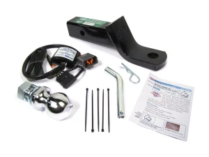 Trailer Wiring And Towing Package By Atlantic British, Flat-4 Trailer Wiring Harness, 2-Inch Tow Ball, And 2-Inch Drop Ball Mount With Pin And Clip, For Land Rover Discovery Series II