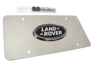 Genuine License Plate, Land Rover Logo On Polished Silver Background (LR007528G) Genuine License Plate, Land Rover Logo On Polished Silver Background (LR007528G)