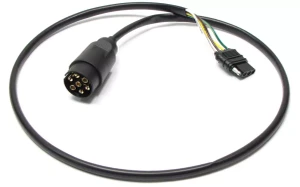 Trailer Towing Wiring Connector YMZ500480 7-Way European Round To Flat-4 Conversion Plug / Harness For Land Rover Discovery I, Discovery Series II, Defender 90 And 110, Range Rover P38, And Range Rover Classic (See Fitment Years)