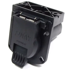 Trailer Wiring Socket, 7-Way Female Receptacle, Bumper Mount Style, By Curt Manufacturing