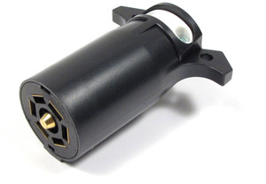 Trailer Towing Socket Plug, 7-Way Round Male, Trailer Side For Electric Brakes, By Curt Manufacturing