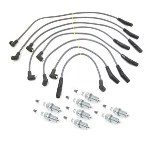 Champion Spark Plug And Ignition Wire Service Kit For Land Rover Discovery Series II And Range Rover P38, Vehicles With BOSCH Engine (See Fitment Notes)