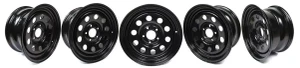 Set Of 5 Steel Modular Wheels By Terrafirma (GRW012), Black, 16 x 8 Inch, For Land Rover Discovery Series II And Range Rover P38