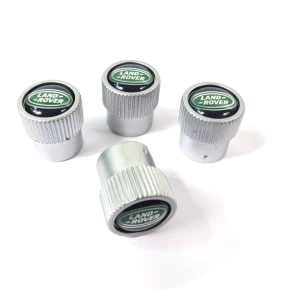 Genuine Tire Valve Stem Caps LR027560 By Land Rover, Features Green Land Rover Logo
