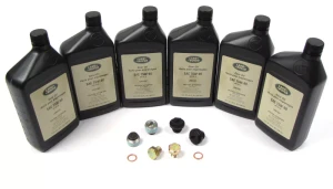 Differential, Transfer Case, And Axle Service Kit, Front And Rear, For Land Rover Discovery Series II, Includes 6 Quarts Genuine Differential Oil 75W90R GL5, And Replacement Plugs And Washers