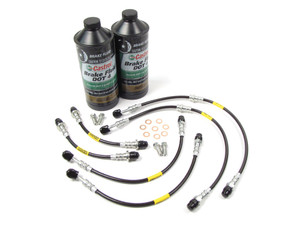 Brake Hose Kit, Stainless Steel Hoses With Teflon Liners, Includes Brake Fluid, For Land Rover Discovery Series II (ABP218SKA) Brake Hose Kit, Stainless Steel Hoses With Teflon Liners, Includes Brake Fluid, For Land Rover Discovery Series II (ABP218SKA)
