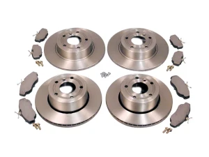 Brake Rebuilding Kit, Front And Rear, Includes Ferodo Brake Pads, Standard Rotors And Locator Screws, For Land Rover Discovery Series II
