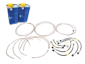 Brake Hose And Pipe Replacement Kit With Fluid, For Land Rover Discovery Series II, Featuring Stainless Steel Brake Hose, Copper And Nickel EziBend Pipes And ATE Original SL DOT 4 Fluid