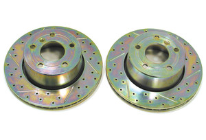 Front Brake Rotors, Pair, High Performance Drilled And Slotted By Terrafirma, For Land Rover Discovery Series II (ANR4582HPA ) Front Brake Rotors, Pair, High Performance Drilled And Slotted By Terrafirma, For Land Rover Discovery Series II (ANR4582HPA )