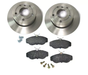Front Brake Rebuilding Kit For Land Rover Discovery Series II, Includes Ferodo Pads, Standard Rotors And Locator Screws