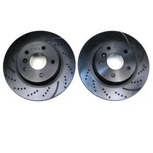 Rear Brake Rotors By EBC Brakes, Pair, 3GD Sport Series, Dimpled And Slotted, GD957, For Land Rover Discovery Series II And Range Rover P38