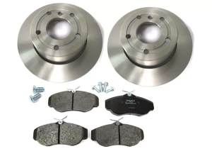 Front Brake Rebuilding Kit For Land Rover Discovery Series II, Includes Delphi Pads, Standard Rotors, And Brake Locator Screws