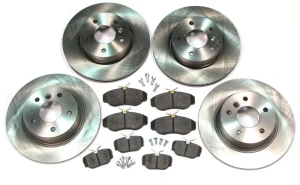 Brake Rebuilding Kit, Front And Rear, With Genuine Pads, Standard Rotors And Locator Screws, For Range Rover P38 4.0 And 4.6