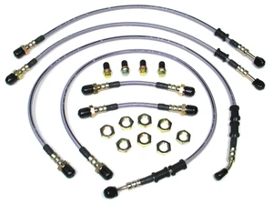 Performance Stainless Steel Brake Hose Kit For Range Rover P38, 1997 - 2002