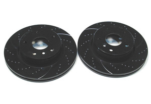 Performance Front Brake Rotor NTC8780 By EBC, 3GD Sport, Dimpled And Slotted, For Range Rover P38