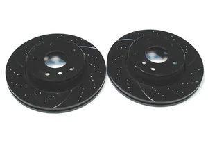 Performance Front Brake Rotor NTC8780 By EBC, 3GD Sport, Dimpled And Slotted, For Range Rover P38