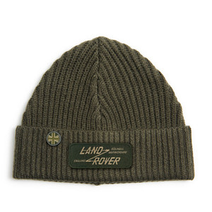 Land Rover Wool Toque Hat With Heritage Classic Logo, Color: Khaki Land Rover Wool Toque Hat With Heritage Classic Logo, Color: Khaki