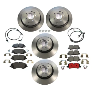 Brake Rebuild Kit, Front And Rear, Brembo Prime Line, Includes Brembo Rotors, Brembo Pads, Brake Wear Sensors, And Locator Screws, For Land Rover LR4, 2010 - 2016 (See Fitment Notes)