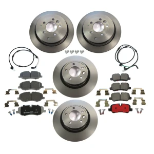 Brake Rebuild Kit, Front And Rear, Brembo Prime Line, Includes Brembo Rotors, Brembo Pads, Brake Wear Sensors, And Locator Screws, For Land Rover LR3 4.4L V8, 2005 - 2009