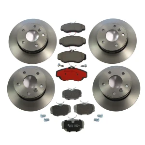 Brake Rebuild Kit, Front And Rear, Brembo Prime Line, Includes Brembo Brake Pads, Brembo Rotors, And Locator Screws, For Land Rover Discovery Series II, 1999 - 2004