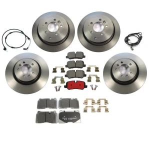 Brake Rebuild Kit, Front And Rear, By Brembo Prime Line, Includes Brembo Pads, Brembo Rotors, Brake Wear Sensors, And Retainer Springs, For Range Rover Sport Supercharged, 2007 - 2009