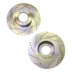 Brake Rotor Set Drilled and Slotted, MGB