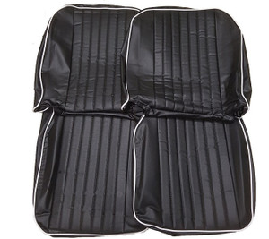 Seat Cover Kit Black White Piping Vinyl MGB 73 to 80