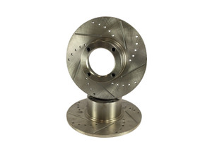 Brake Rotor Set Drilled and Slotted for Sprite Midget w/Steel Wheels
