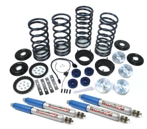 Lifted Profile Heavy Duty Air Suspension To Coil Spring Conversion Kit For Range Rover P38, Includes EAS Override Harness, Atlantic British Springs And Set Of 4 Terrafirma Performance Shocks (Adds 2 Inches Lift)