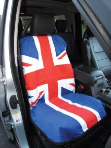 Seat Armor Seat Towel - Terry Cloth Union Jack - Red, White & Blue - Pair