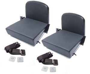 Trakker Rear Jump Seats By Exmoor Trim, Twill Vinyl, Pair, For Land Rover Defender And Series 2, 2A And 3