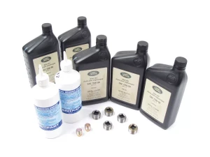 Differential And Axle Service Kit For Land Rover Defender 90 And 110, Includes 5 Quarts Differential / Axle Oil 75-W90R GL5 Fluid, Two 13-Oz Bottles Swivel Housing Grease, Seals And Hardware (See Fitment Years)