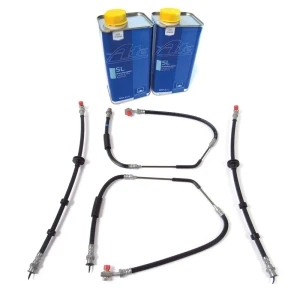 Brake Hose Kit, Standard Rubber Hoses With 2 Liters ATE DOT 4 Brake Fluid For Range Rover Full Size L322, 2006 - 2009