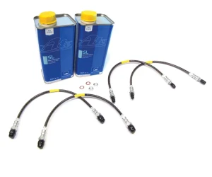 Performance Brake Hose Kit, Stainless Steel Hoses With ATE Original SL DOT 4 Brake Fluid For Land Rover Discovery I, 1994 - 1999