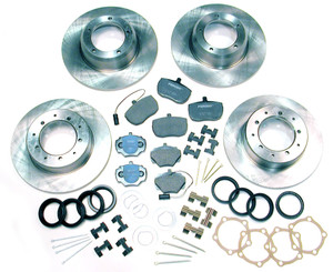 Brake Rebuilding Kit, Front And Rear, Includes Standard Rotors, Brake Pads, Replacement Hardware And Seals, For Range Rover Classic, 1987 - 1989