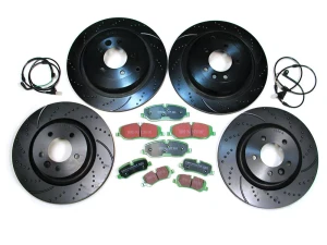 EBC Performance Brake Kit, Front And Rear, With Greenstuff Pads, 3GD Sport Rotors, Brake Wear Sensors And Hardware, For Land Rover LR3 V8