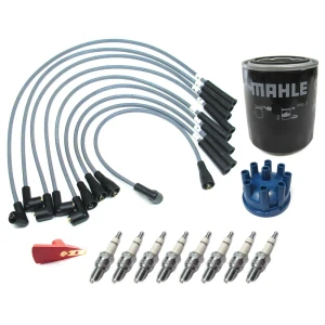 Tune Up Kit For Land Rover Defender 90 And 110, And Range Rover Classic, Includes Mahle Oil Filter, Champion Spark Plugs, Silicone Ignition Wires, Red Ignition Rotor And Distributor Cap
