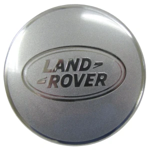 Genuine Wheel Center Cap LR069900 With Land Rover Logo, Satin Aluminum Finish For Land Rover Discovery Series II, LR4, Discovery Sport, Range Rover P38, Range Rover Evoque, Range Rover Full Size, And Range Rover Sport