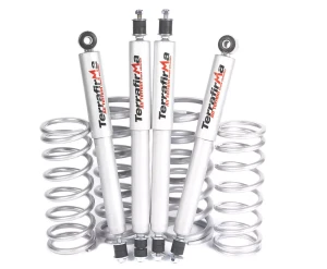 Terrafirma All Terrain Shock And Coil Spring Suspension Kit TF202, Medium Load, For Land Rover Discovery I, Defender 90, And Range Rover Classic SWB (See Fitment Years)