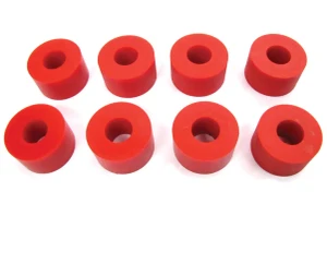 Polyurethane Bushing Kit By Polybush For Front Shock Absorbers, Red / Very Firm, For Land Rover Discovery 1, Defender 90 And 110, And Range Rover Classic