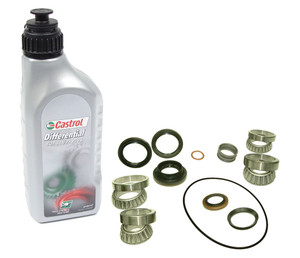 Bearing And Seal Overhaul Kit, Front Power Transfer Case Intermediate Reduction Drive (IRD), Includes 1 Quart Genuine Castrol BOT118/95 Plus Differential Fluid, For Land Rover LR2