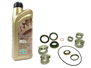 Bearing And Seal Overhaul Kit, Front Power Transfer Case Intermediate Reduction Drive (IRD), Includes 1 Quart Gearaxl MDL Synthetic Differential Fluid By Rock Oil, For Range Rover Evoque With Active Driveline