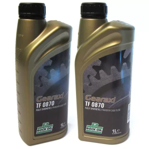 Fully Synthetic Transfer Case Fluid Kit, Two 1-Liter Bottles IYK500010 2-Speed (2.1 Qts Total), Rock Oil Gearaxl TF 0870, For Land Rover LR3, LR4, Defender 90,110, & 130 New Gen L663, Range Rover Sport, And Range Rover Full Size (See Fitment Years)