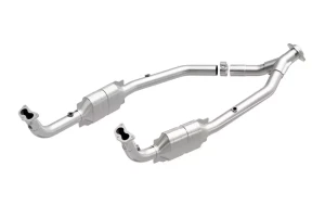 Catalytic Converter Y-Pipe MAG49720, Uprated Stainless Steel Version By MagnaFlow, Direct-Fit OEM Grade, EPA-Compliant, For Land Rover Discovery Series II