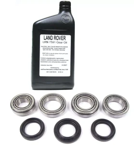 Front Differential Overhaul And Repair Kit, Includes Replacement Bearings, Oil Seals And 1 Quart Differential Oil 75W90R GL5, For Land Rover LR3, LR4 And Range Rover Sport (See Fitment Years)