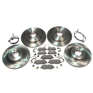 Brake Rebuilding Kit, Front And Rear, For Land Rover LR3 With V8, 2005 - 2009, Includes Standard Rotors, Textar Pads, Brake Wear Sensors, And Pins And Clips