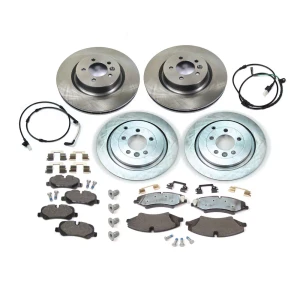 Complete Front And Rear Brake Kit For Land Rover LR4 With Genuine Pads, Standard Rotors, Replacement Wear Sensors, And Hardware,